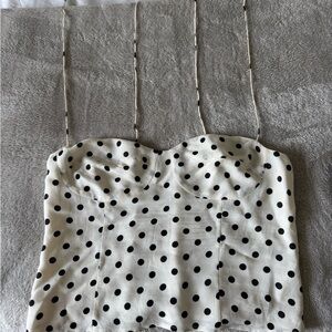 Polka Dot Strapless Top